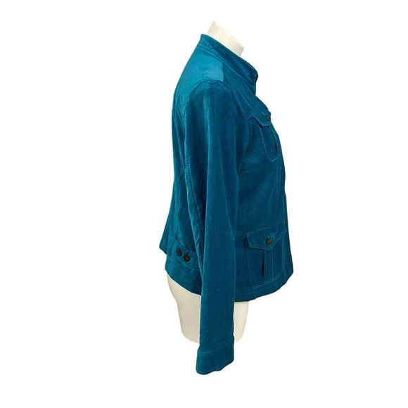 Covington Blazer Womens 14 Blue Velour Jacket Career Professional Work Office - Picture 14 of 16